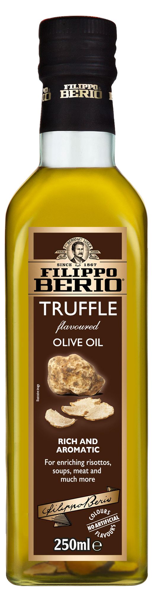 Купить Масло оливковое Filippo Berio Extra virgin olive oil  нерафинированное первого отжима c трюфелем, 250 мл (965253) в  интернет-магазине АШАН в Москве и России