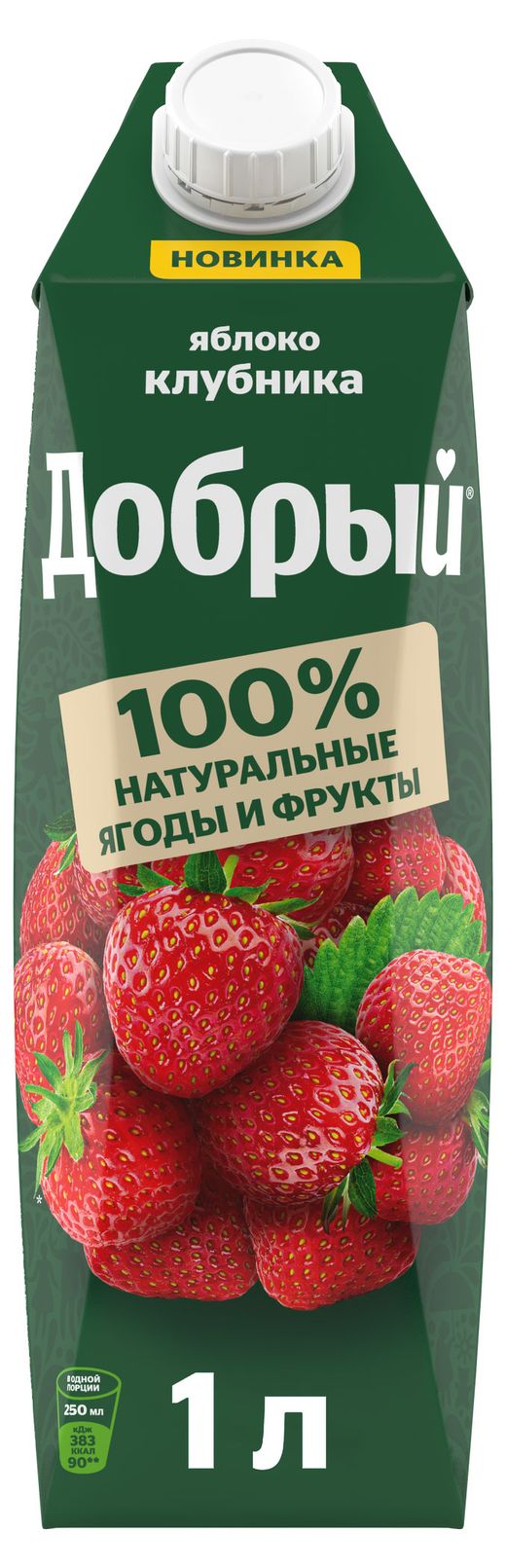 Купить Напиток сокосодержащий «Добрый» Яблоко-Клубника, 1 л (126058) в  интернет-магазине АШАН в Москве и России