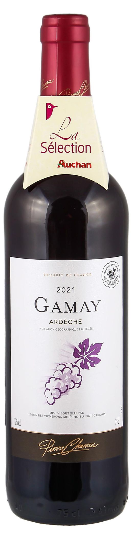 Вино Pierre Chanau Gamay Ardeche красное сухое Франция, 0,75 л - купить с  доставкой по низкой цене в интернет-магазине АШАН в Москве и России