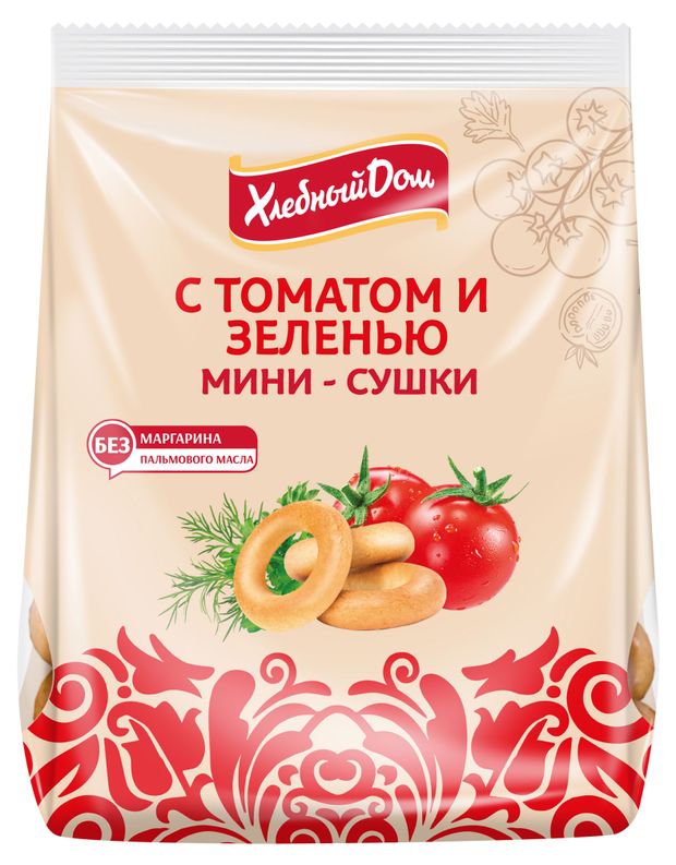 Сушка мини Хлебный Дом с томатом и зеленью, 180 г