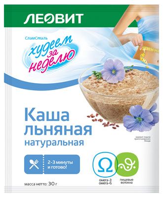 Каша льняная ЛЕОВИТ Худеем за неделю 30 г 46₽