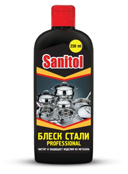 Чистящий крем для изделий из металла Sanitol, 250 мл