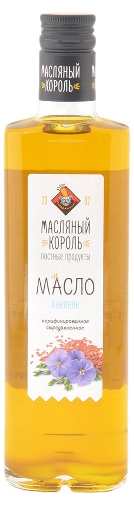 Масло льняное Масляный король нерафинированное 350 мл 200₽