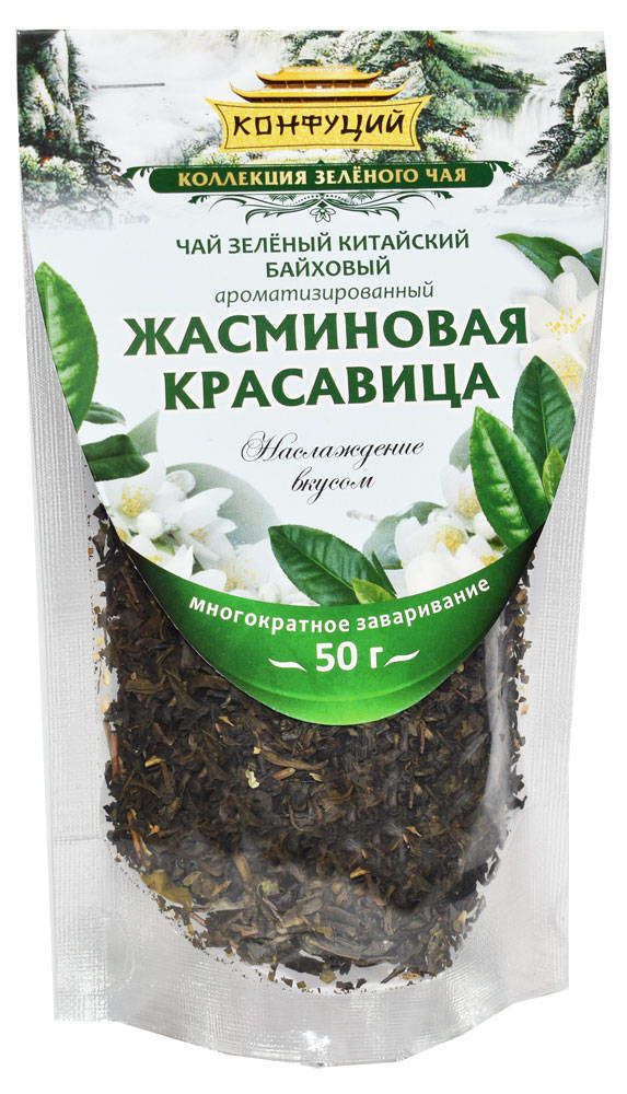 Чай зеленый Конфуций Жасминовая Красавица листовой, 50 г