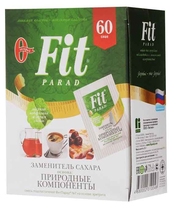 Сахарозаменитель Fit Parad 7 на основе эритрита саше 60 шт 174₽