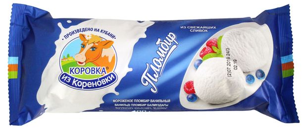 Мороженое Коровка из Кореновки пломбир ванильный 15% БЗМЖ, 400 г