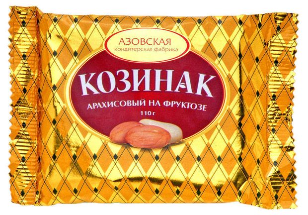 фото Козинак арахисовый азовская кондитерская фабрика на фруктозе, 110 г