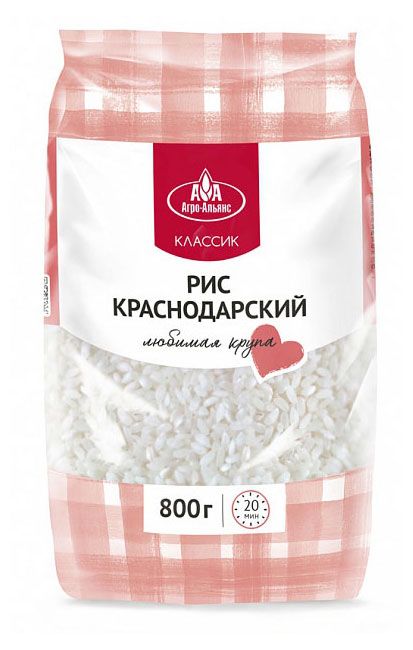 Рис Агро-Альянс Краснодарский Классик 800 г 169₽