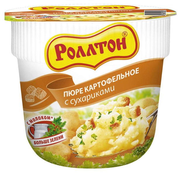 Пюре картофельное Роллтон с сухариками 40 г 46₽