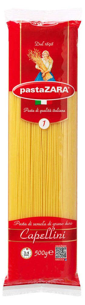 Макаронные изделия Pasta Zara Capellini 1 спагетти 500 г 114₽