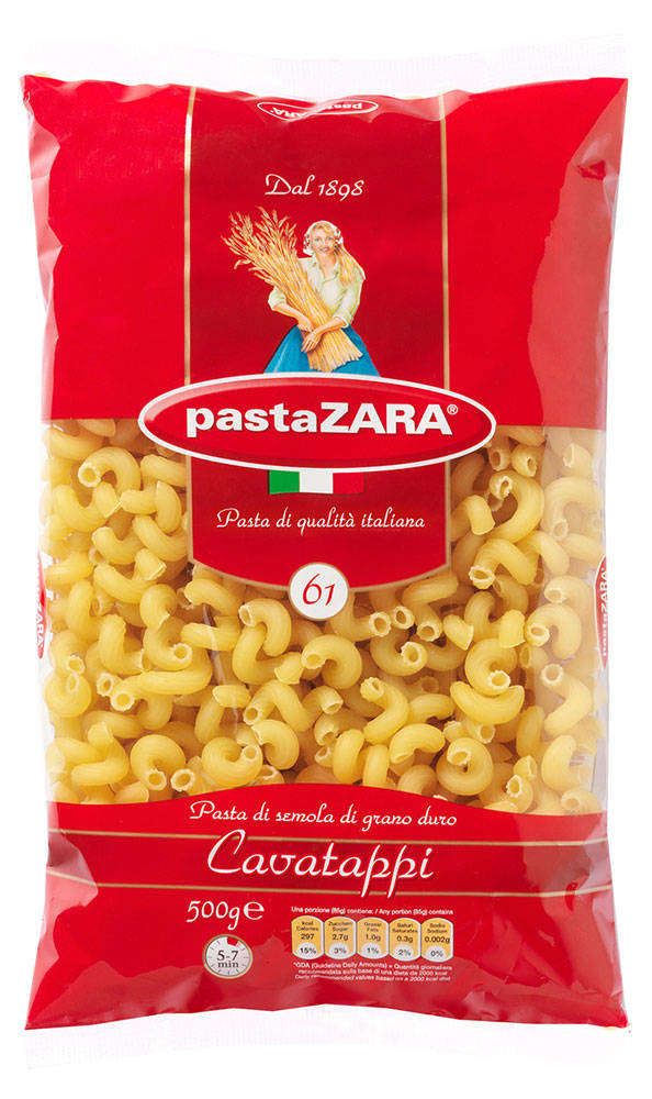 Макаронные изделия Pasta Zara 61 Cavatappi рожок витой 500 г 114₽