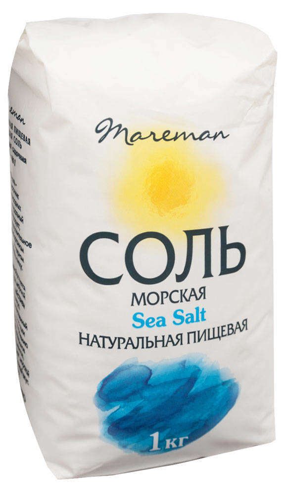 Соль пищевая Mareman морская помол 1 средний 1 кг 94₽