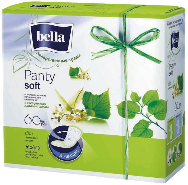 фото Прокладки ежедневные bella panty soft с экстрактом липового цвета, 60 шт