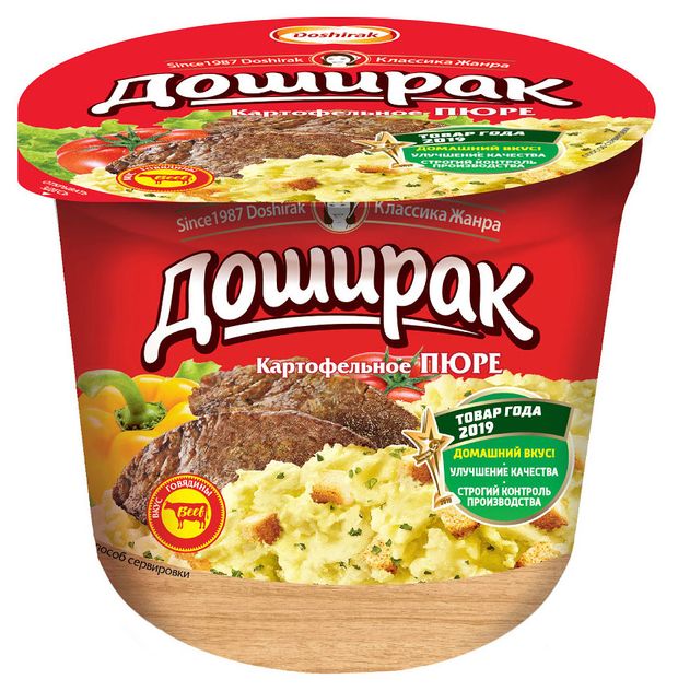 Пюре картофельное Доширак со вкусом мяса 40 г 43₽