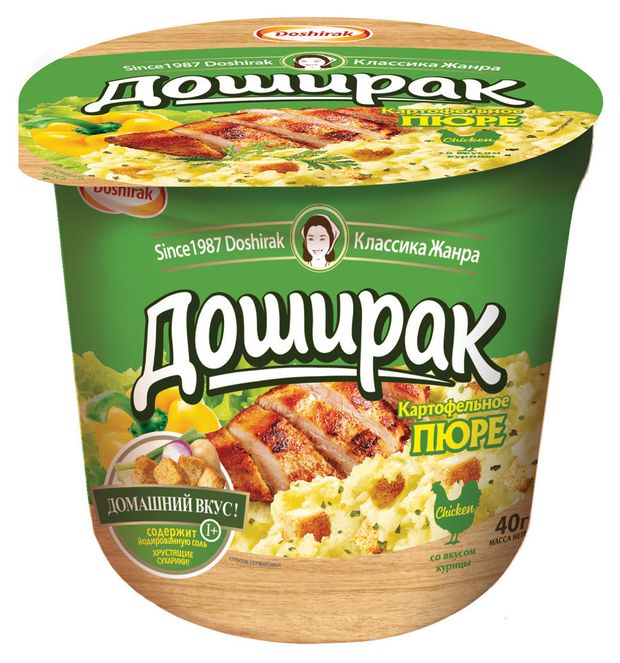 Пюре картофельное Доширак со вкусом курицы 40 г 43₽