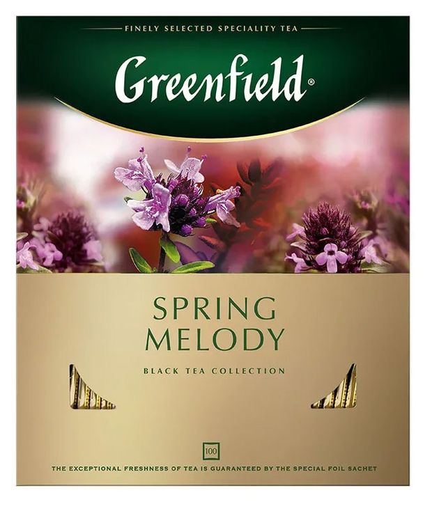 фото Чай черный greenfield spring melody с чабрецом и мятой в пакетиках, 100 шт