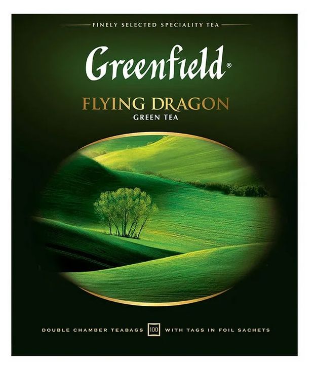 фото Чай зеленый greenfield flying dragon в пакетиках, 100 шт