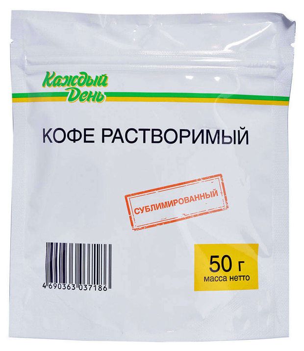 Кофе растворимый Каждый День сублимированный 50 г 103₽