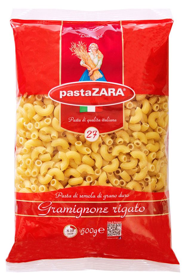 Макаронные изделия Pasta Zara 27 Рожки 500 г 114₽