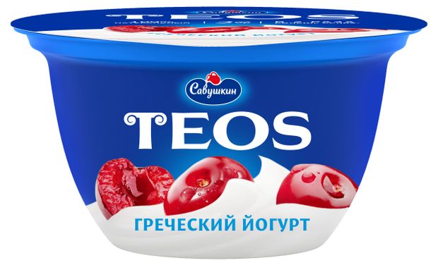 Йогурт Савушкин Греческий Teos Вишня 2%, 140 г