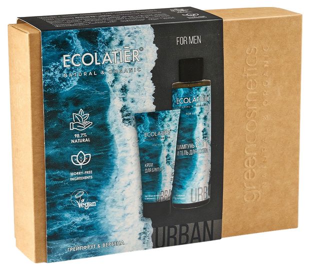 фото Мужской подарочный набор ecolatier urban men care: гель для душа 2в1 + крем для бритья