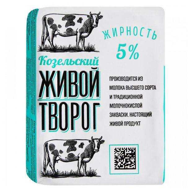 Творог Козельское 5% БЗМЖ, 180 г