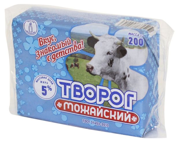 Творог Можайское 5% БЗМЖ, 200 г