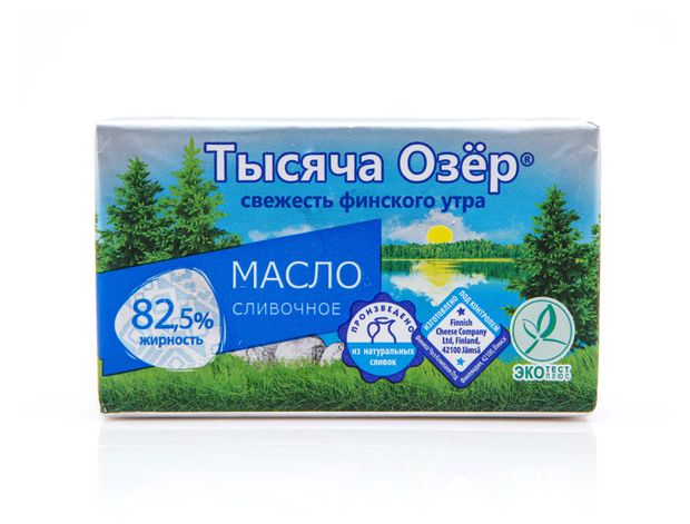 Масло сливочное Тысяча Озер Традиционное 825 БЗМЖ 180 г 259₽