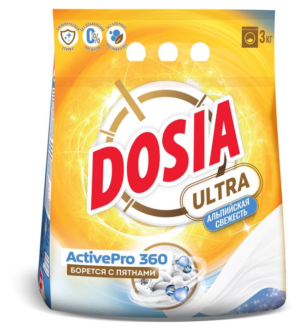 Стиральный порошок Dosia Ultra Альпийская свежесть, 3 кг