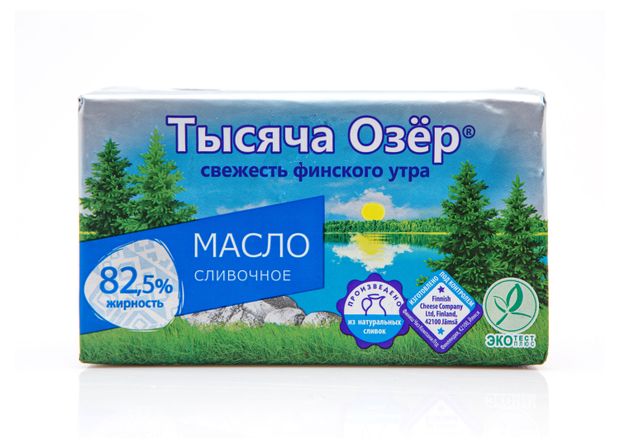 Масло сливочное Тысяча Озер 82% БЗМЖ, 400 г