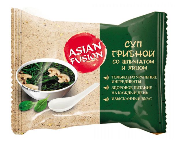 Суп Asian Fusion грибной со шпинатом и яйцом 12 г 68₽