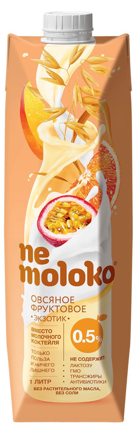 фото Напиток овсяный nemoloko фруктовый для детей старше 3х лет 0,5%, 1 л