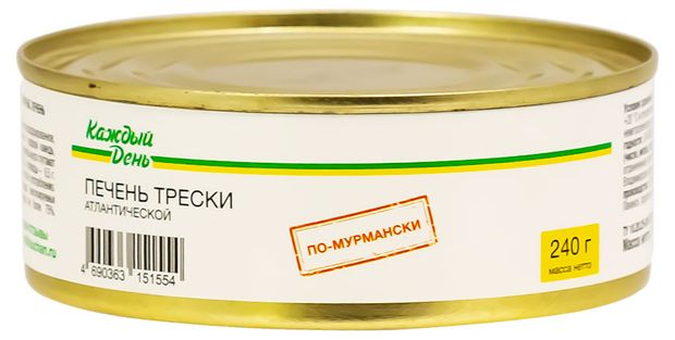 Печень трески Каждый день атлантической по-мурмански, 240 г