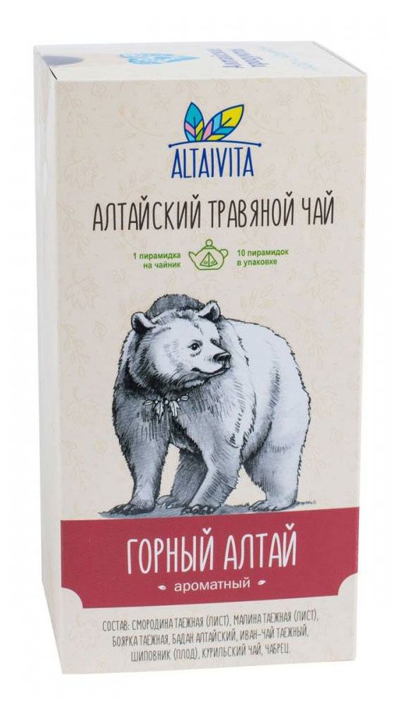 Чай травяной Altaivita Горный алтай в пирамидках, 10x4 г