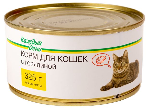 Корм для кошек Каждый день с говядиной, 325 г