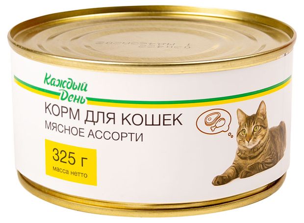 Корм для кошек Каждый день с мясным ассорти, 325 г