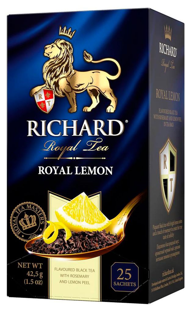 Чай черный Richard Royal Lemon ароматизированный, 25 пакетиков