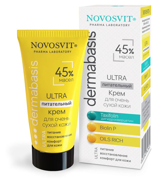 фото Крем для лица novosvit dermabasis ultra питательный 45% масел для очень сухой кожи, 50 мл