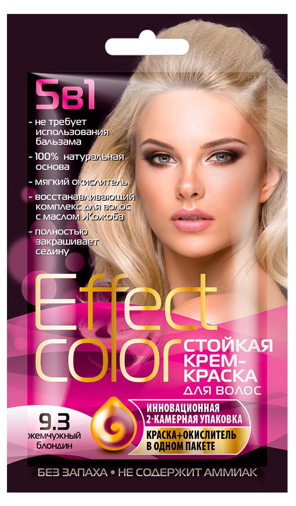 фото Крем-краска для волос effect color жемчужный блондин тон 9.3, 50 мл