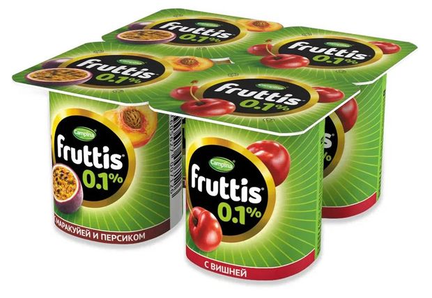 Йогуртный продукт Fruttis вишняперсик-маракуйя 01 БЗМЖ 110 г 26₽