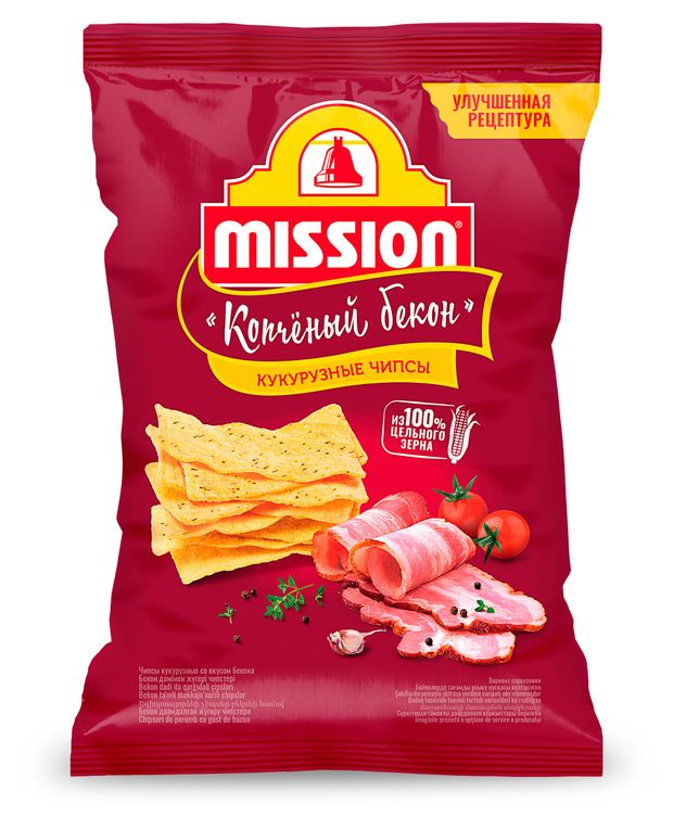 Чипсы кукурузные Mission со вкусом бекона, 150 г