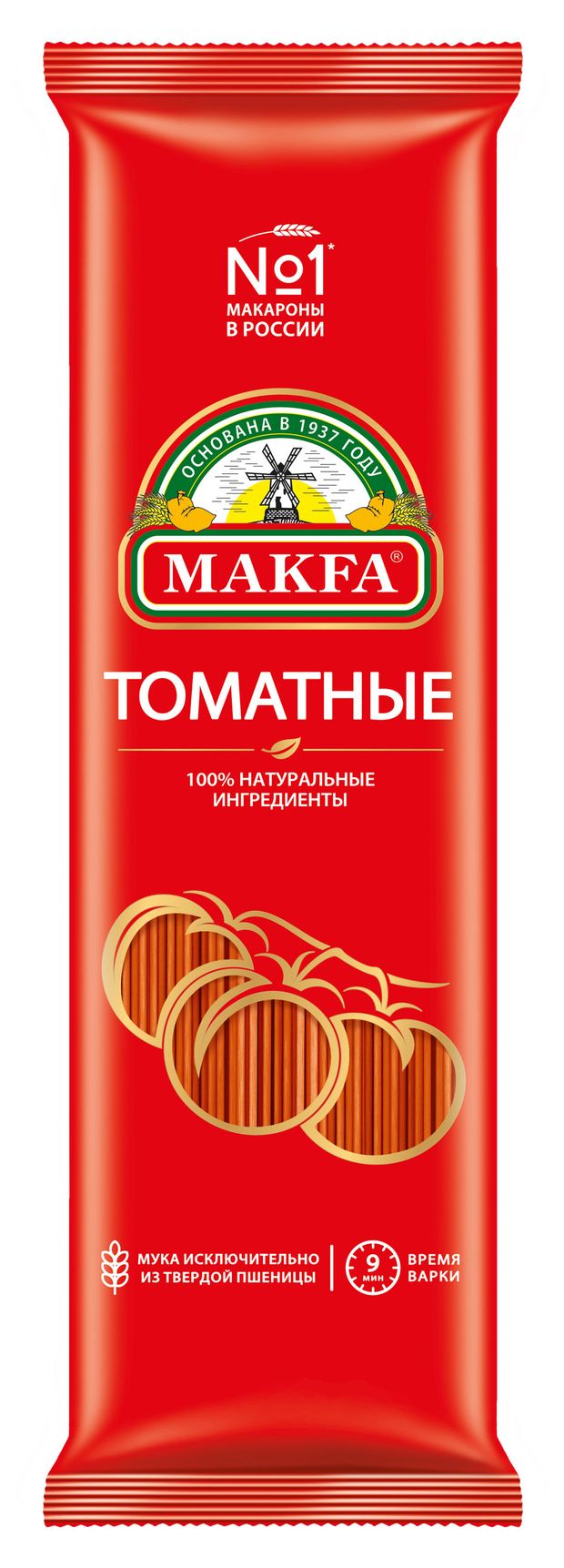 Спагетти Makfa с добавлением натурального томата 500 г 93₽