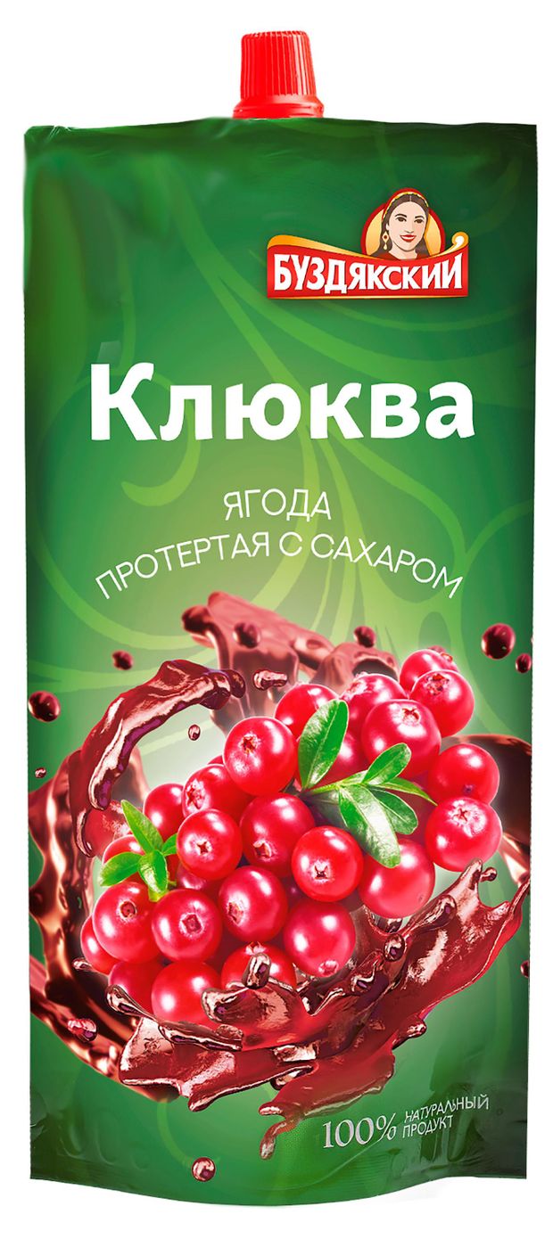 Купить Клюква протертая «Буздякский» с сахаром, 280 г (959557) в  интернет-магазине АШАН в Москве и России