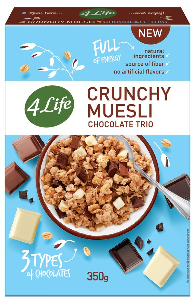 Мюсли хрустящие 4Life Chocolate Trio, 350 г