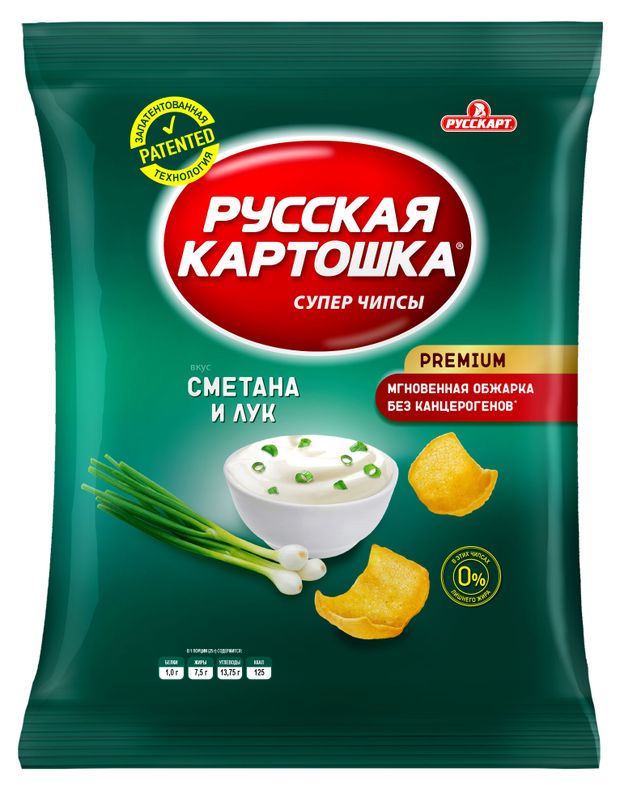 Чипсы Русская картошка сметана и лук 140 г 174₽