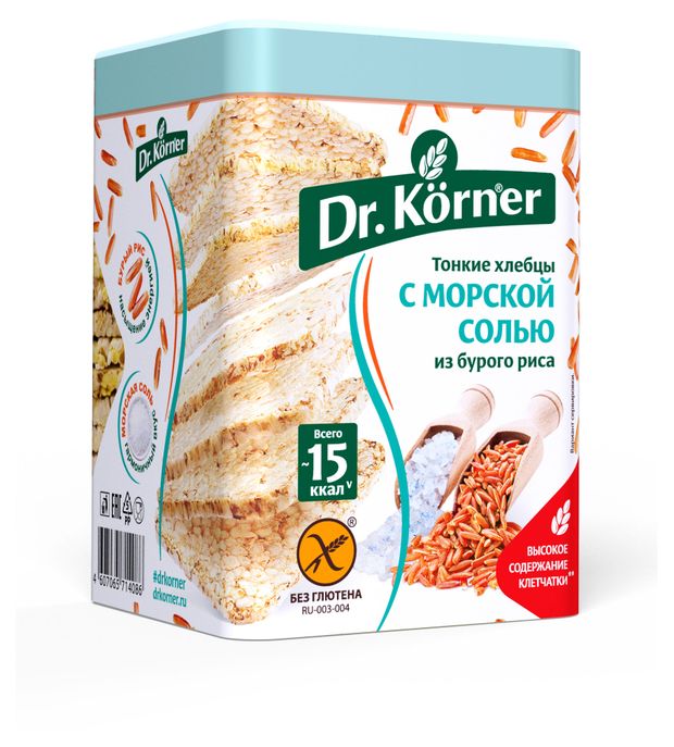 Хлебцы Dr Korner Рисовые с морской солью 100 г 124₽