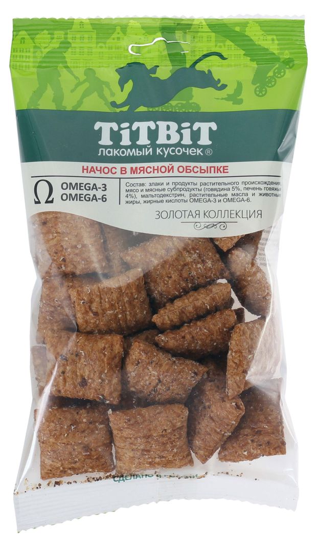 фото Лакомство для собак titbit начос в мясной обсыпке, 75 г