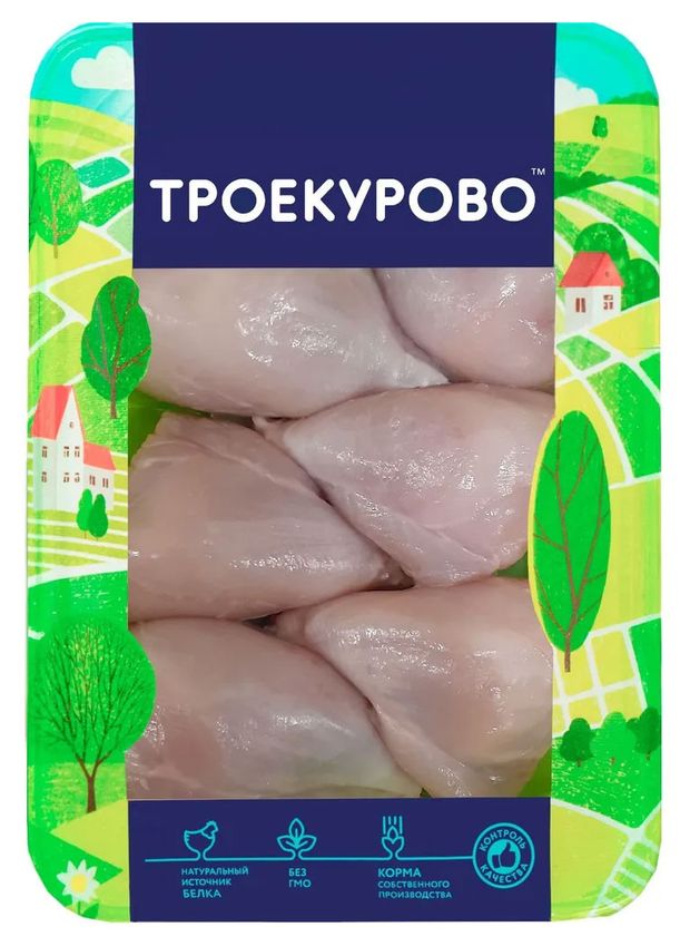 Голень цыпленка-бройлера мини Троекурово без кожи охлажденная, 600 г