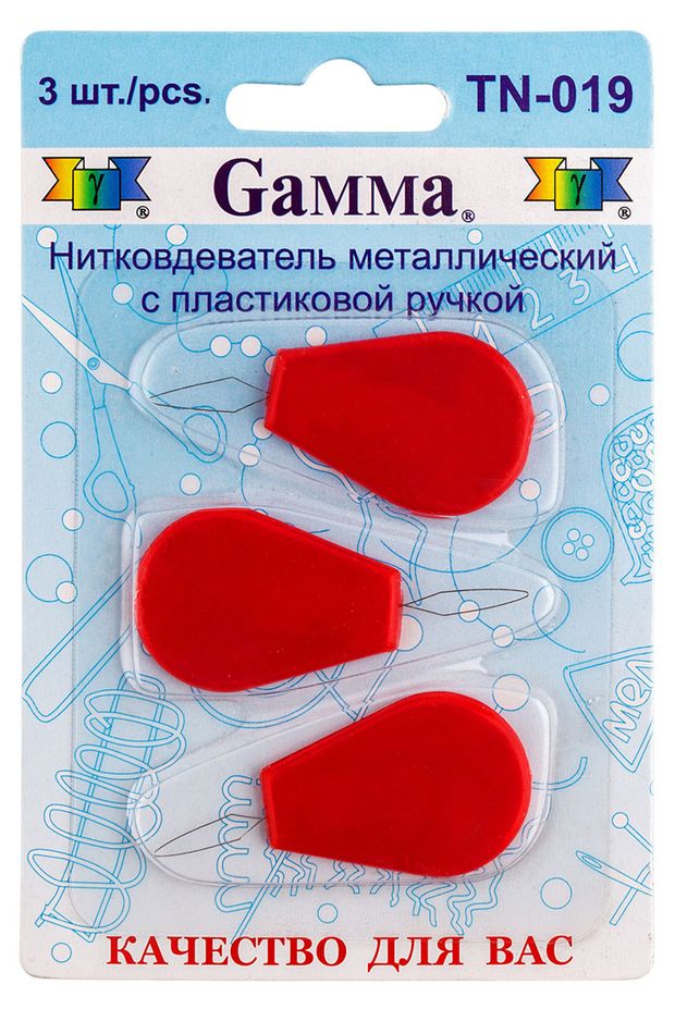 Нитковдеватель GAMMA с пластиковой ручкой 3 шт 59₽