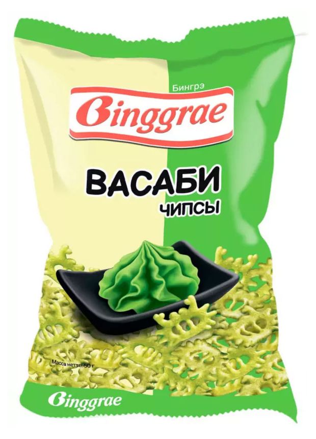 Чипсы Binggrae хрустящие со вкусом васаби, 50 г